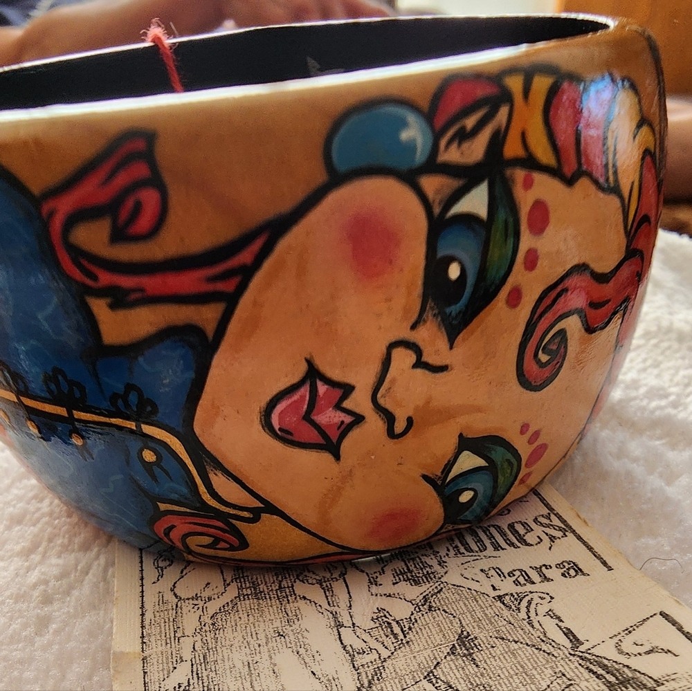 Hand-Painted Statement Bangle Bracelet Bold Pop A… - image 8